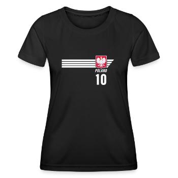 Poland Polska Polish Patriotism Football Fan - Women's Functional T-Shirt - black - Front - AI Model Female 172 light (172cm)