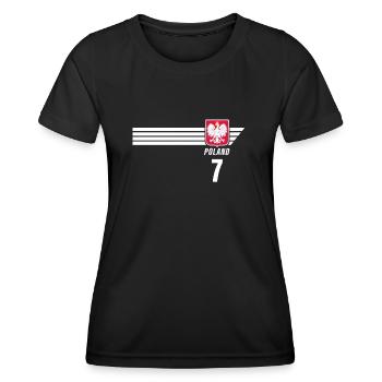Poland Polska Polish Patriotism Football Fan - Women's Functional T-Shirt - black - Front - AI Model Female 172 light (172cm)