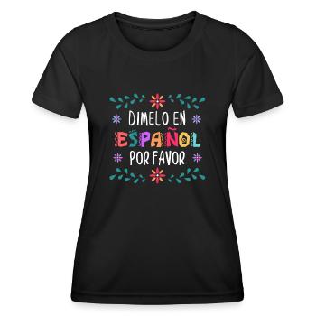 Spanischlehrer, Spanisch Unterrichten - Frauen Funktions-T-Shirt - Schwarz - Vorne - AI Model Female 172 light (172cm)