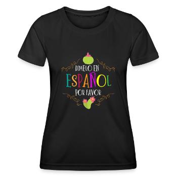 Spanischlehrer, Spanisch Unterrichten - Frauen Funktions-T-Shirt - Schwarz - Vorne - AI Model Female 172 light (172cm)