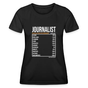 Journalist of the day Funny journalist - Women's Functional T-Shirt - black - Front - AI Model Female 172 light (172cm)