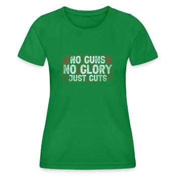 Pas d’armes à feu Pas de gloire Juste GutsSal Officier - T-shirt sport Femme - vert - Devant - AI Model Female 172 dark (172cm)