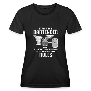 Barkeeper Meine Regeln Spruch Geschenk - Frauen Funktions-T-Shirt - Schwarz - Vorne - AI Model Female 172 light (172cm)