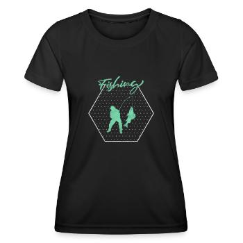 Angling - Women's Functional T-Shirt - black - Front - AI Model Female 172 light (172cm)