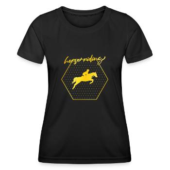 Équitation - T-shirt sport Femme - noir - Devant - AI Model Female 172 light (172cm)