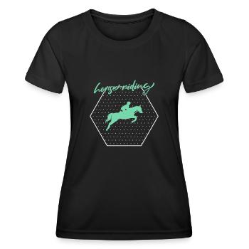 Horse riding - Women's Functional T-Shirt - black - Front - AI Model Female 172 light (172cm)