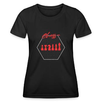 Schach - Frauen Funktions-T-Shirt - Schwarz - Vorne - AI Model Female 172 light (172cm)