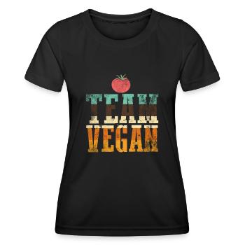Vegan Essen Veganer - Frauen Funktions-T-Shirt - Schwarz - Vorne - AI Model Female 172 light (172cm)