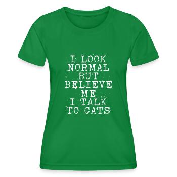 Ich Rede Mit Katzen - Frauen Funktions-T-Shirt - Kelly Green - Vorne - AI Model Female 172 dark (172cm)