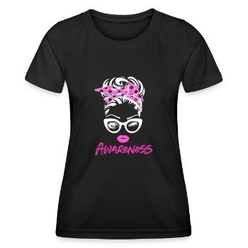 Brustkrebs Bewusstsein - Frauen Funktions-T-Shirt - Schwarz - Vorne - AI Model Female 172 light (172cm)