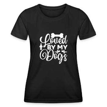 Geliebt von meinen Hunden - Frauen Funktions-T-Shirt - Schwarz - Vorne - AI Model Female 172 light (172cm)