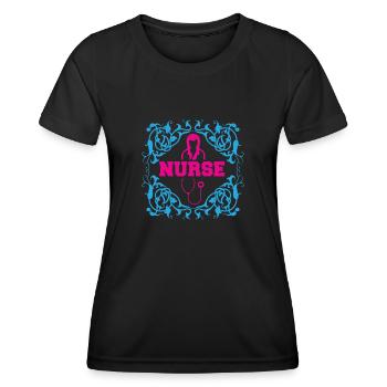 INFIRMIÈRE Aide-soignante - T-shirt sport Femme - noir - Devant - AI Model Female 172 light (172cm)