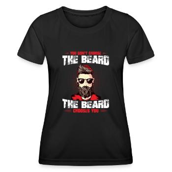 Bart Männer, Der Bart Wählt Dich Aus - Frauen Funktions-T-Shirt - Schwarz - Vorne - AI Model Female 172 light (172cm)