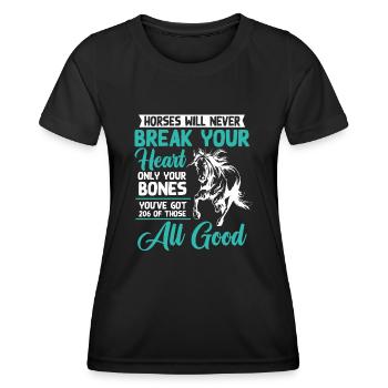 Pferde Werden Niemals Dein Herz Brechen - Frauen Funktions-T-Shirt - Schwarz - Vorne - AI Model Female 172 light (172cm)