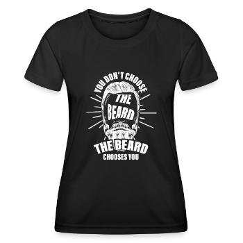 Bart Männer, Der Bart Wählt Dich Aus - Frauen Funktions-T-Shirt - Schwarz - Vorne - AI Model Female 172 light (172cm)
