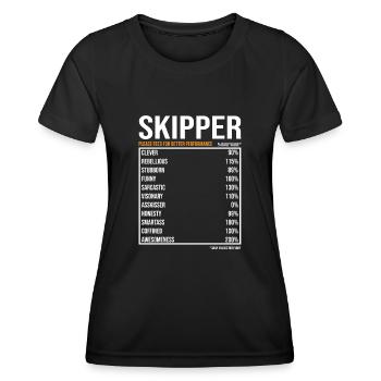 Skipper tageswerte Lustiger Skipper - Frauen Funktions-T-Shirt - Schwarz - Vorne - AI Model Female 172 light (172cm)