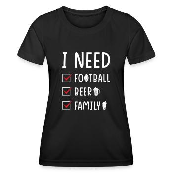 Football Beer Family - Women's Functional T-Shirt - black - Front - AI Model Female 172 light (172cm)