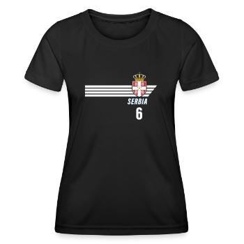 Serbie Srbija Patriotism Football Fan Jersey - T-shirt sport Femme - noir - Devant - AI Model Female 172 light (172cm)