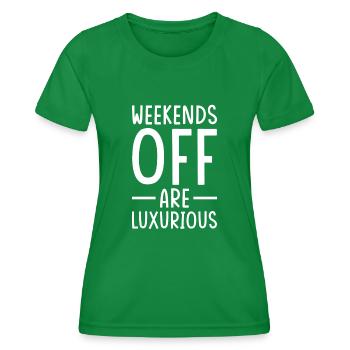Week-end en disant week-end gratuit - T-shirt sport Femme - vert - Devant - AI Model Female 172 dark (172cm)