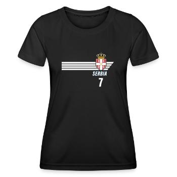 Serbie Srbija Patriotism Football Fan Jersey - T-shirt sport Femme - noir - Devant - AI Model Female 172 light (172cm)