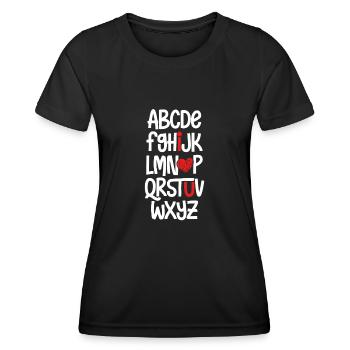 abc Je t’aime - T-shirt sport Femme - noir - Devant - AI Model Female 172 light (172cm)