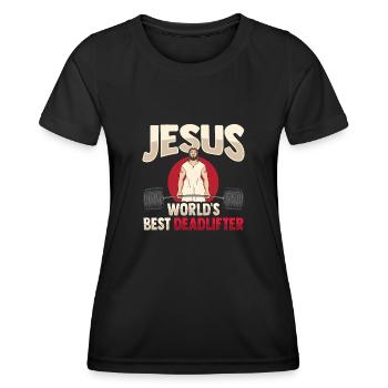 Jesus Weightlifter - Women's Functional T-Shirt - black - Front - AI Model Female 172 light (172cm)