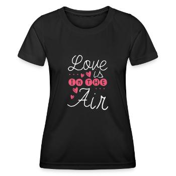 Liebe Liegt In Der Luft - Frauen Funktions-T-Shirt - Schwarz - Vorne - AI Model Female 172 light (172cm)