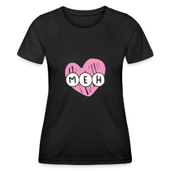 Dear Meh On Valentine's Day - Women's Functional T-Shirt - black - Front - AI Model Female 172 light (172cm)