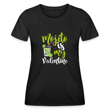 Mojiito est ma Saint-Valentin - T-shirt sport Femme - noir - Devant - AI Model Female 172 light (172cm)