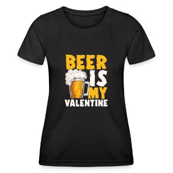 La délicieuse bière est ma Saint-Valentin - T-shirt sport Femme - noir - Devant - AI Model Female 172 light (172cm)