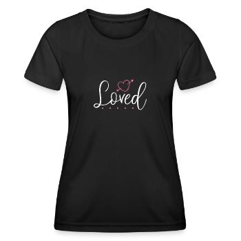 Cher Cœur Saint-Valentin - T-shirt sport Femme - noir - Devant - AI Model Female 172 light (172cm)