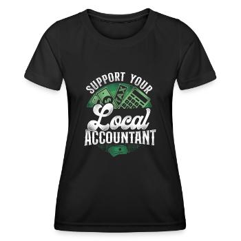 Comptable Teneur de livres Comptabilité - T-shirt sport Femme - noir - Devant - AI Model Female 172 light (172cm)