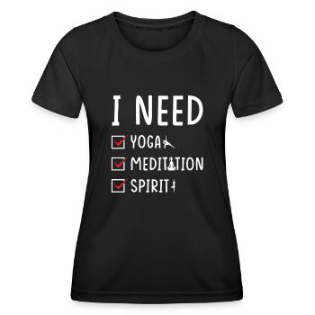 Yoga Meditation Spirit - Frauen Funktions-T-Shirt - Schwarz - Vorne - AI Model Female 172 light (172cm)