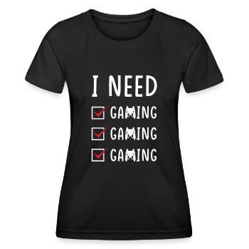 Gaming Gaming Gaming - Women's Functional T-Shirt - black - Front - AI Model Female 172 light (172cm)