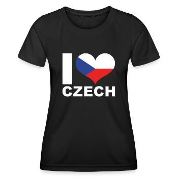 J’aime République tchèque Heart Flag République tchèque - T-shirt sport Femme - noir - Devant - AI Model Female 172 light (172cm)
