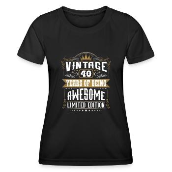 40 ans d’être génial 40 anniversaire 40 ans - T-shirt sport Femme - noir - Devant - AI Model Female 172 light (172cm)