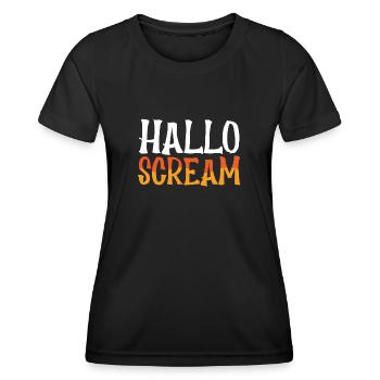 Cri d’Halloween - T-shirt sport Femme - noir - Devant - AI Model Female 172 light (172cm)