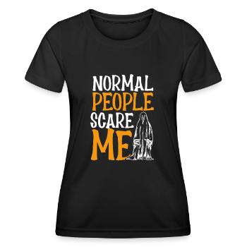 Les gens normaux me font peur - T-shirt sport Femme - noir - Devant - AI Model Female 172 light (172cm)