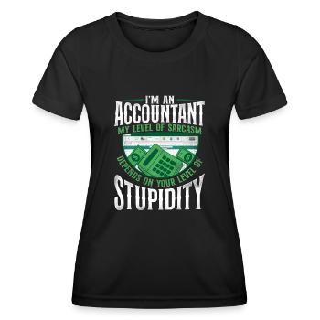 Accountant Bookkeeper Accounting - Women's Functional T-Shirt - black - Front - AI Model Female 172 light (172cm)