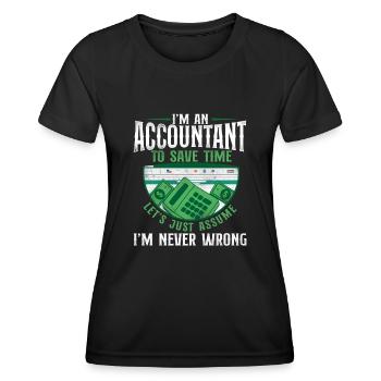 Accountant Bookkeeper Accounting - Women's Functional T-Shirt - black - Front - AI Model Female 172 light (172cm)