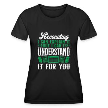 Accountant Bookkeeper Accounting - Women's Functional T-Shirt - black - Front - AI Model Female 172 light (172cm)