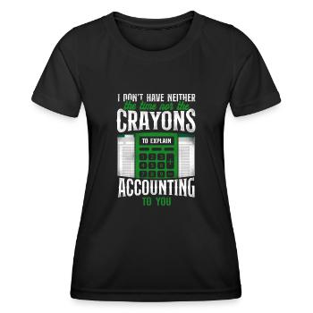 Accountant Bookkeeper Accounting - Women's Functional T-Shirt - black - Front - AI Model Female 172 light (172cm)