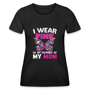 Je porte du rose en mémoire de ma mère - T-shirt sport Femme - noir - Devant - AI Model Female 172 light (172cm)