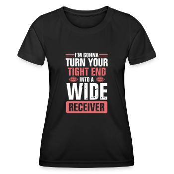 Faites tourner votre tight end - T-shirt sport Femme - noir - Devant - AI Model Female 172 light (172cm)