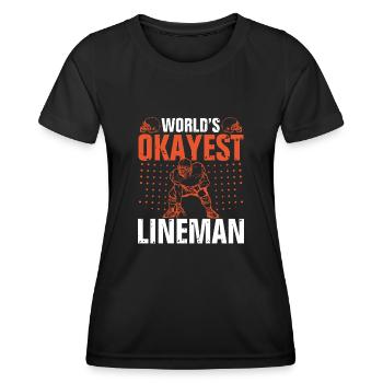 The best lineman in the world - Women's Functional T-Shirt - black - Front - AI Model Female 172 light (172cm)