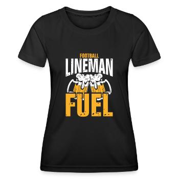 Carburant à la bière Lineman - T-shirt sport Femme - noir - Devant - AI Model Female 172 light (172cm)