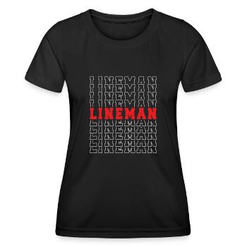 Monteur de ligne rouge - T-shirt sport Femme - noir - Devant - AI Model Female 172 light (172cm)