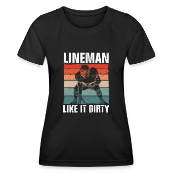 Lineman Mag Es Dreckigen Vintage - Frauen Funktions-T-Shirt - Schwarz - Vorne - AI Model Female 172 light (172cm)
