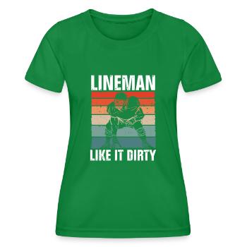 Lineman Mag Es Dreckigen Vintage - Frauen Funktions-T-Shirt - Kelly Green - Vorne - AI Model Female 172 dark (172cm)