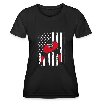 Red Lineman on a - Women's Functional T-Shirt - black - Front - AI Model Female 172 light (172cm)